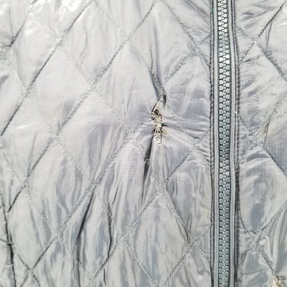 THE NORTH FACE Thermoball  Quilt Jacket Blue Womens Trench Coat With Hood Size S - Picture 7 of 13
